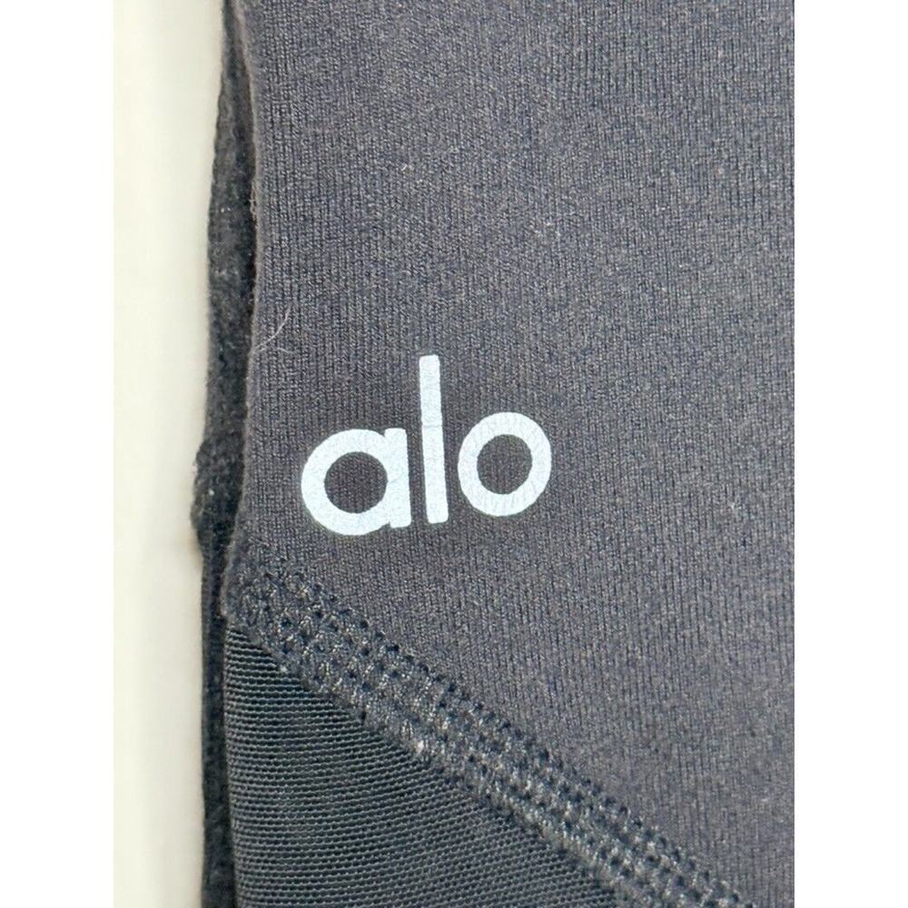 ALO YOGA Womens X-Small Black Full Length Sheila Leggings Mesh Faux Leather - Picture 5 of 6